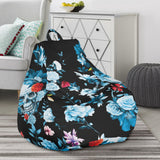 Skull Flower Roses Leave Pattern Bean Bag Cover