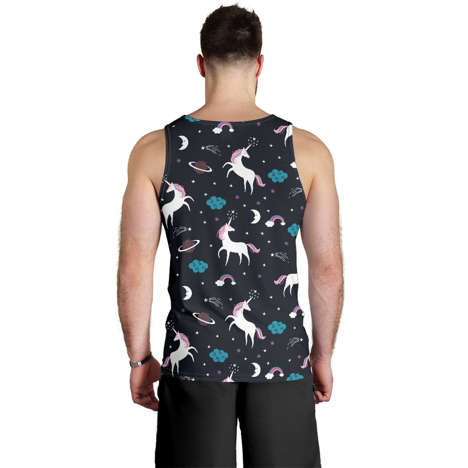 unicorn rainbows moon clound star pattern Men Tank Top