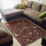 Coffee Bean Flower Pattern Area Rug