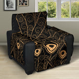 Gold peacock feather pattern Recliner Cover Protector