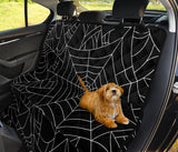 Spider Web Pattern Black Background White Cobweb Dog Car Seat Covers