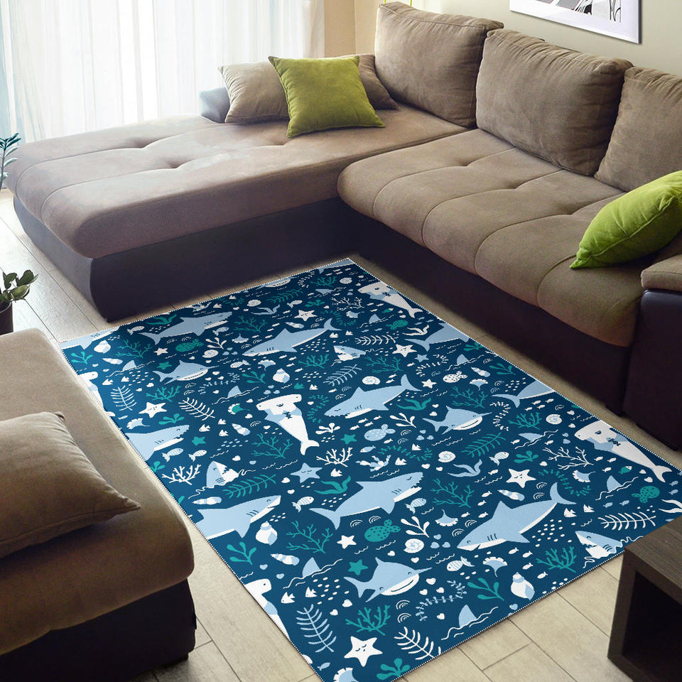 Cute Shark Pattern Area Rug