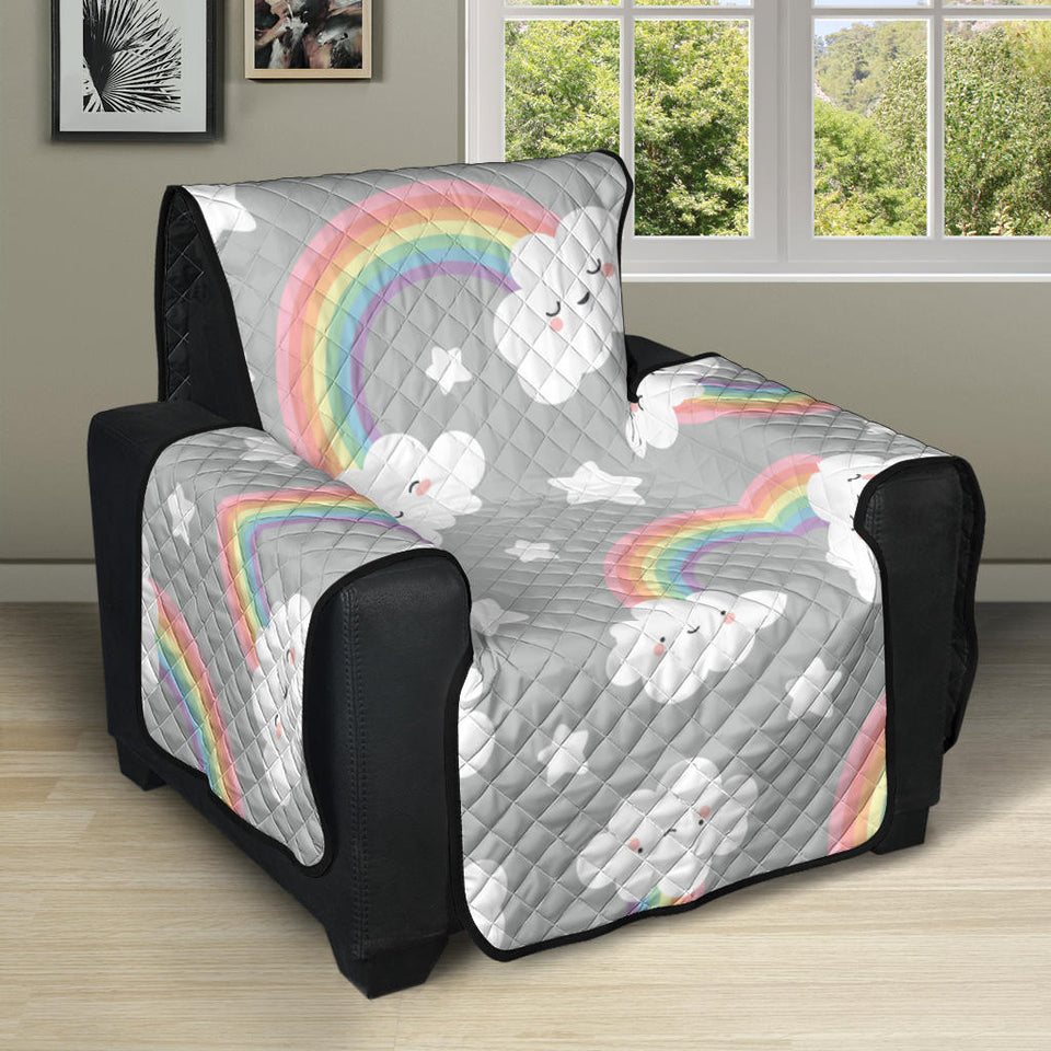 Cute rainbow clound star pattern Recliner Cover Protector