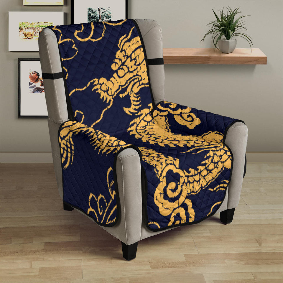 Gold dragon pattern Chair Cover Protector