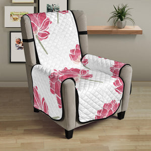 Pink lotus waterlily pattern Chair Cover Protector