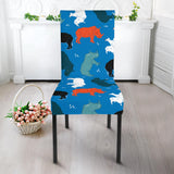 Colorful Rhino Pattern Dining Chair Slipcover