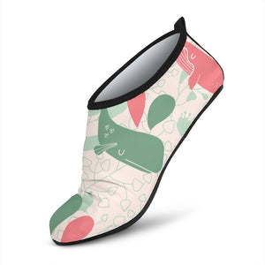 Cute Whale Pattern Aqua Shoes