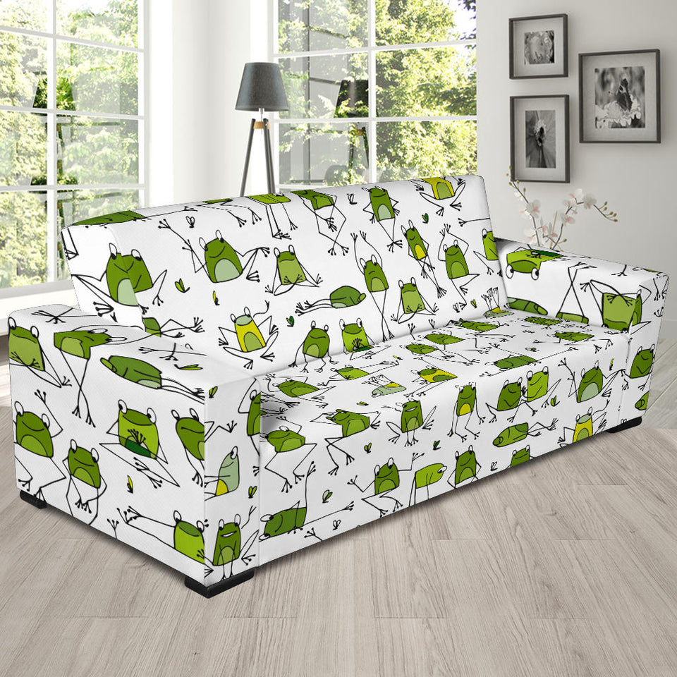 Sketch Funny Frog Pattern Sofa Slipcover