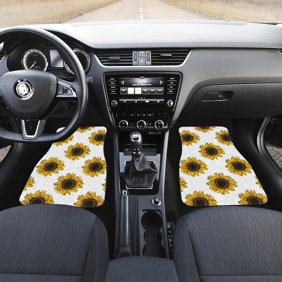 Sunflowers Design Pattern Front And Back Car Mats