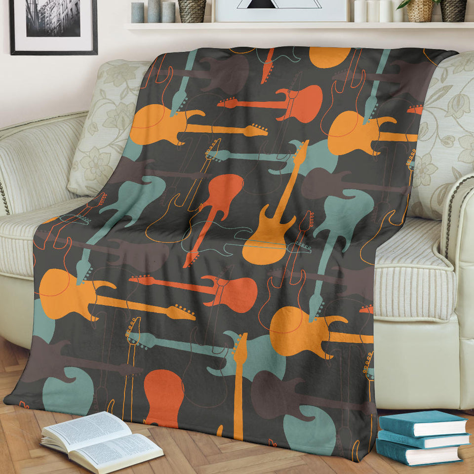 Electric Guitars Pattern Premium Blanket
