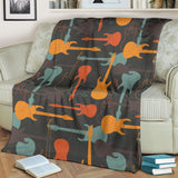 Electric Guitars Pattern Premium Blanket