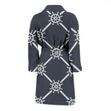 Nautical Steering Wheel Rope Pattern Men'S Bathrobe