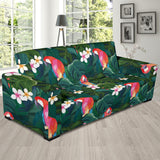 Parrot Palm Tree Leaves Flower Hibiscus Pattern Sofa Slipcover