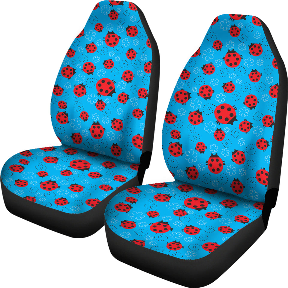 Ladybug Pattern Print Design 02 Universal Fit Car Seat Covers