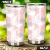 Cute Moon Cloud Star Pattern Pink Dot Background Tumbler