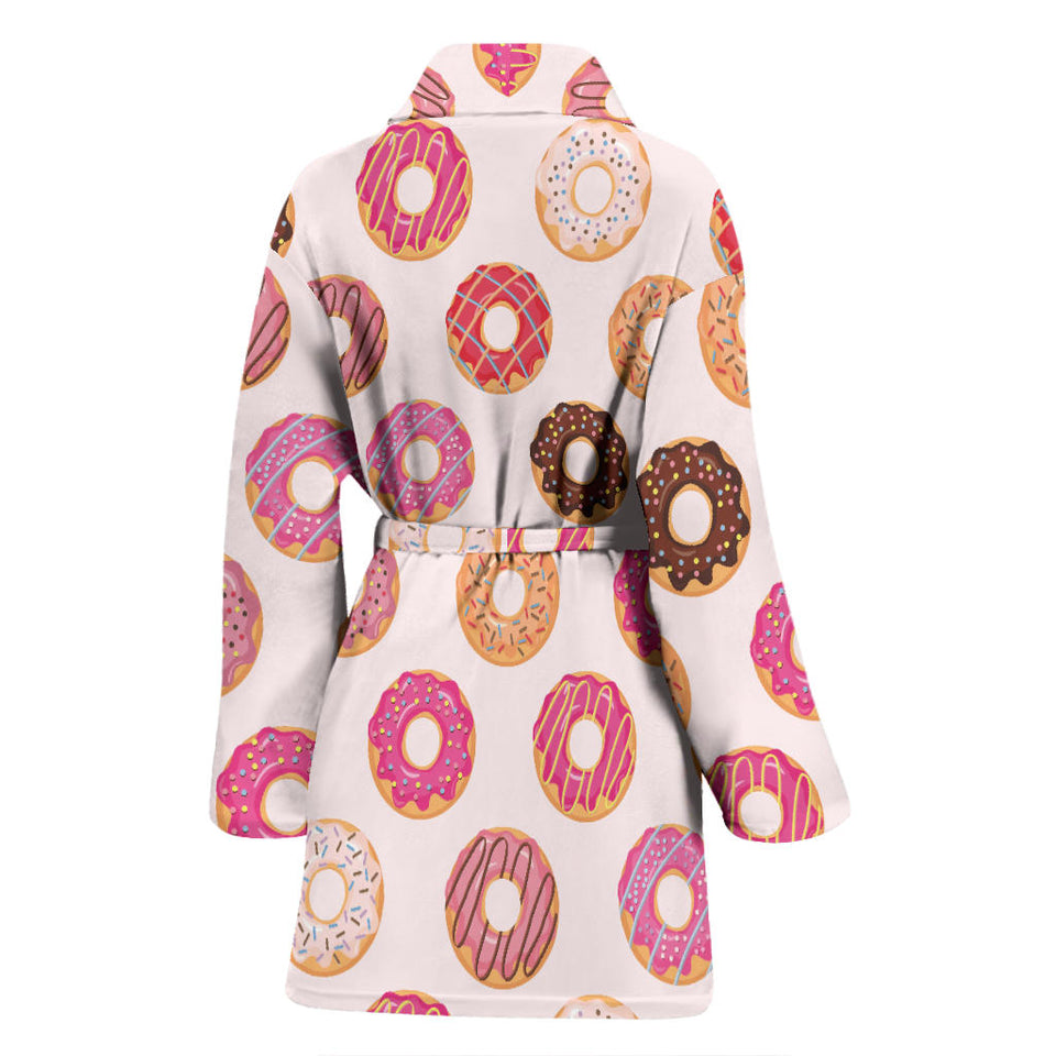 Colorful Donut Pattern Women'S Bathrobe