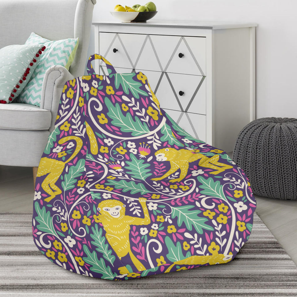 Cute Yellow Monkey Leaves Pattern Bean Bag Cover