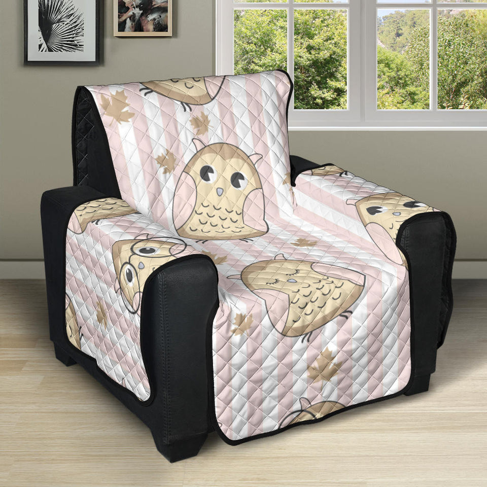 cute owl leaf Recliner Cover Protector