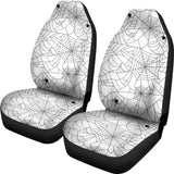 Spider Web Cobweb Pattern White Background Universal Fit Car Seat Covers