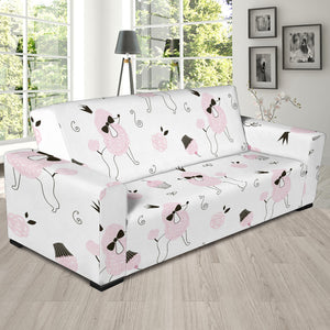 Poodle Dog Rose Cake Pattern Sofa Slipcover