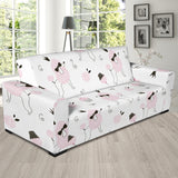 Poodle Dog Rose Cake Pattern Sofa Slipcover