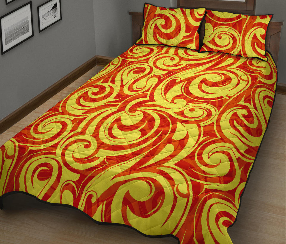 Fire flame design pattern Quilt Bed Set
