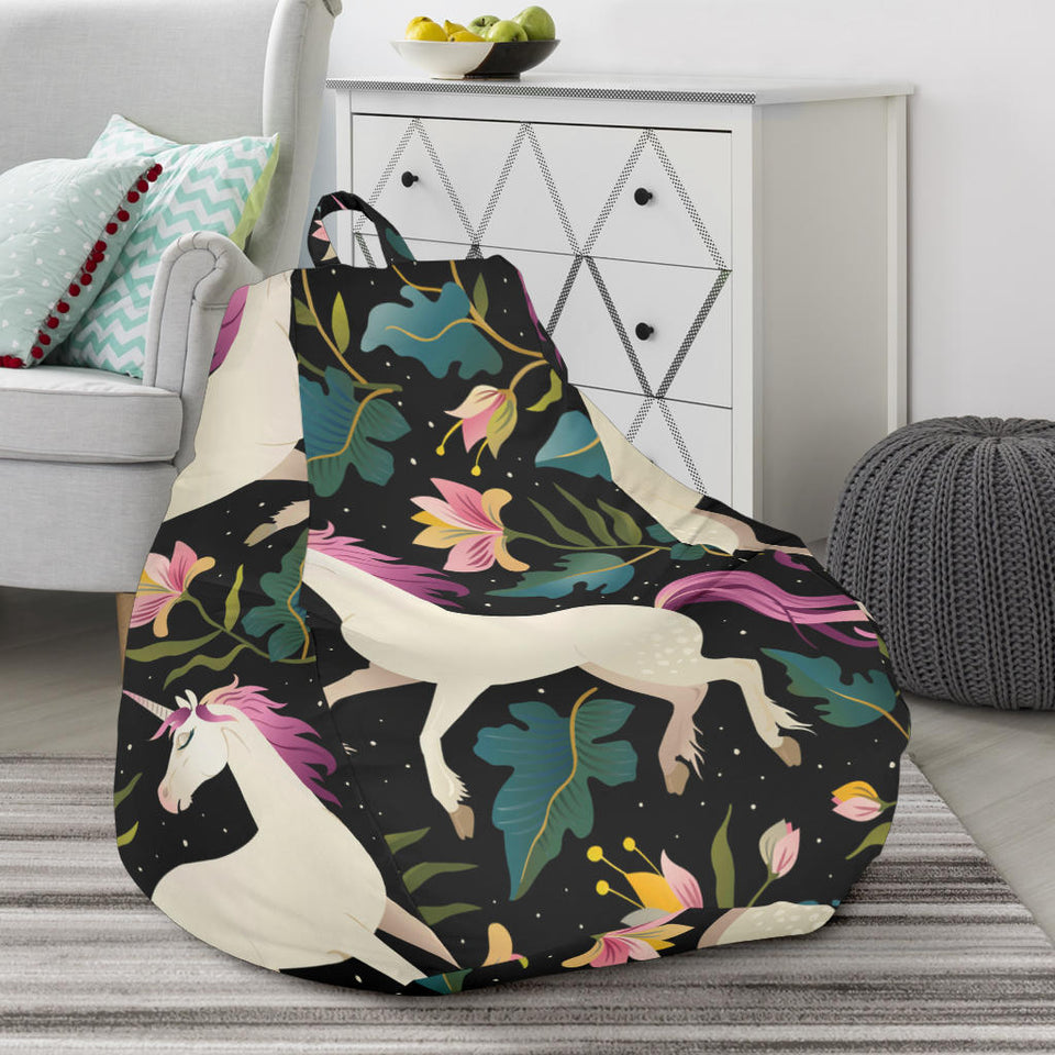 Unicorns Forest Background Bean Bag Cover