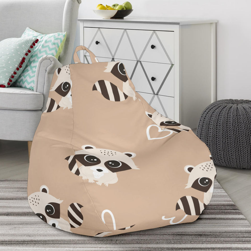 Cute Raccoon Heart Pattern Bean Bag Cover