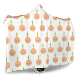 Cute Onions Smiling Faces Hooded Blanket