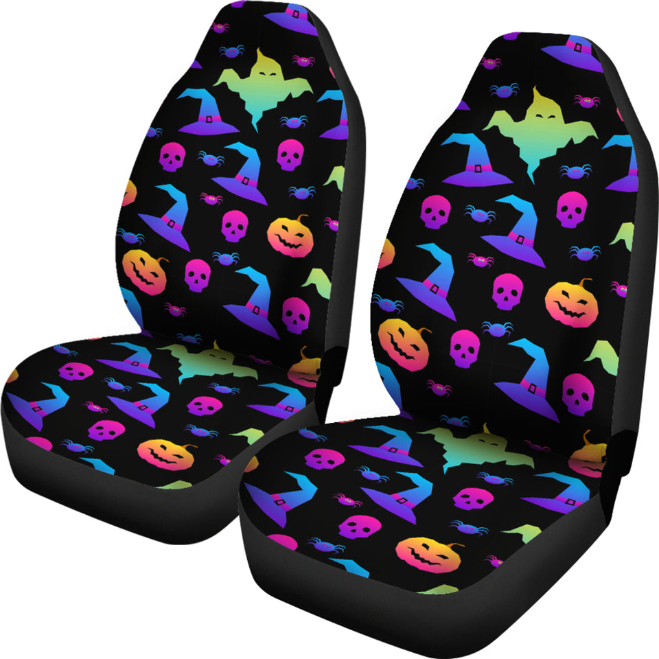 Colorful Halloween Background Universal Fit Car Seat Covers