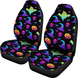 Colorful Halloween Background Universal Fit Car Seat Covers