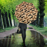 Dachshund Floral Background Umbrella