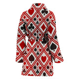 Casino Cards Suits Pattern Print Design 03 Women's Bathrobe