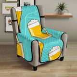 Beer pattern green background Chair Cover Protector