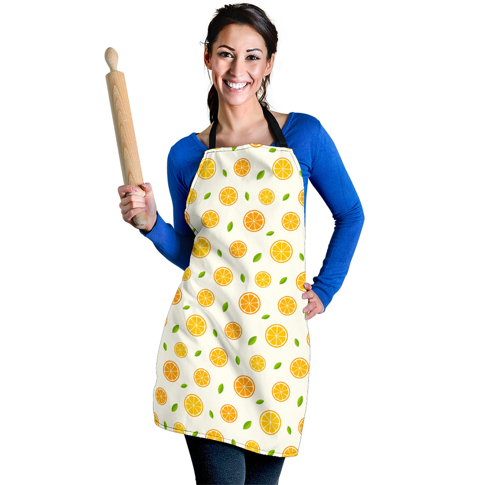 Oranges Leaves Pattern Adjustable Apron