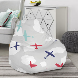 Airplane Cloud Grey Background Bean Bag Cover