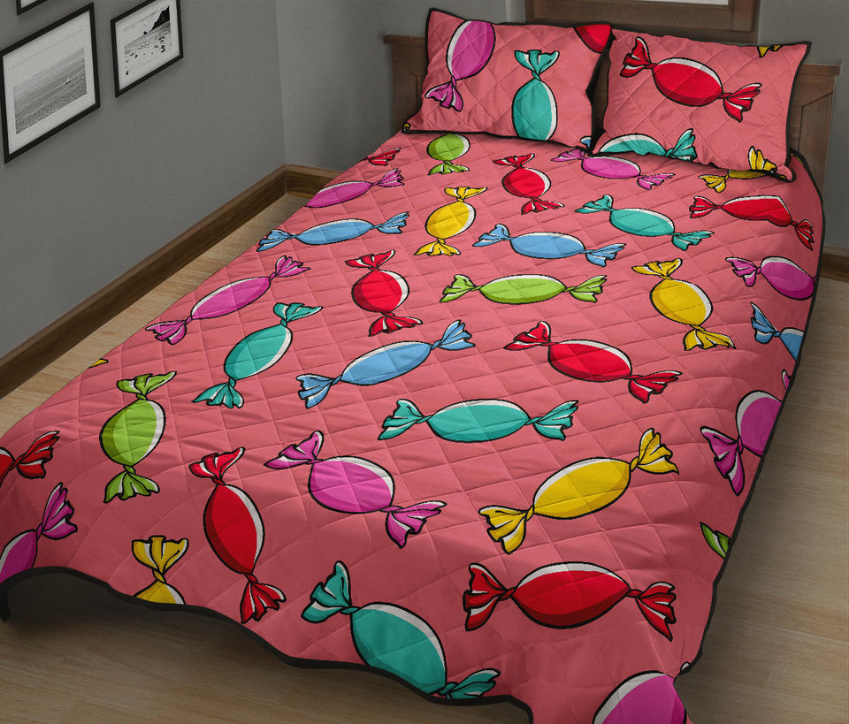 Colorful wrapped candy pattern Quilt Bed Set