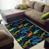 Colorful Shark Area Rug