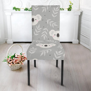 Cute Koala Leaves Pattern Dining Chair Slipcover