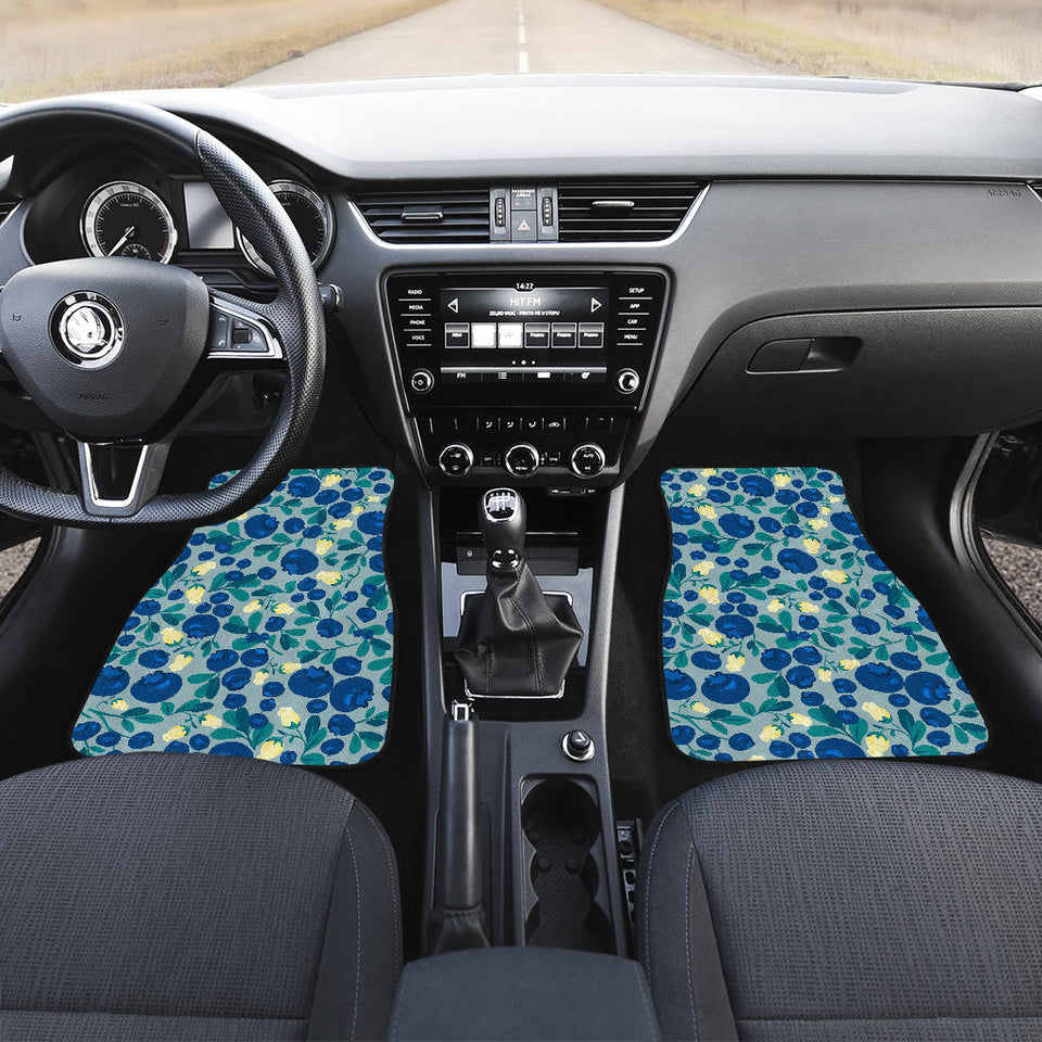 Blueberry Design Pattern Front And Back Car Mats