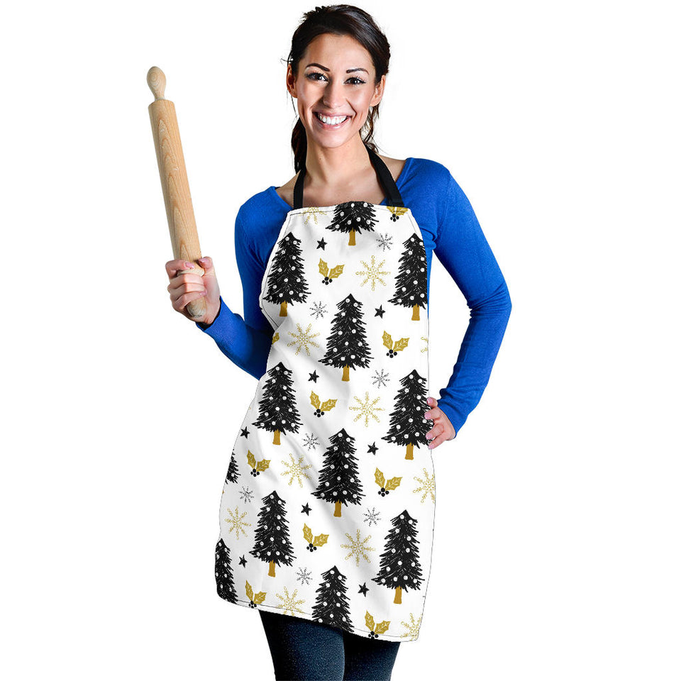 Christmas Tree Holly Snow Star Pattern Adjustable Apron