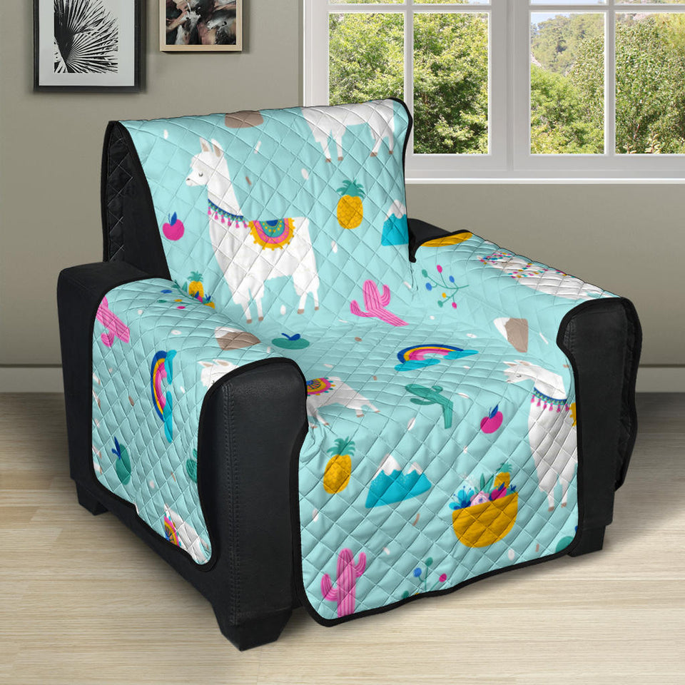 Llama alpaca cactus leaves pattern Recliner Cover Protector