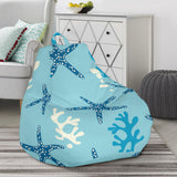 Blue Starfish Coral Reef Pattern Bean Bag Cover