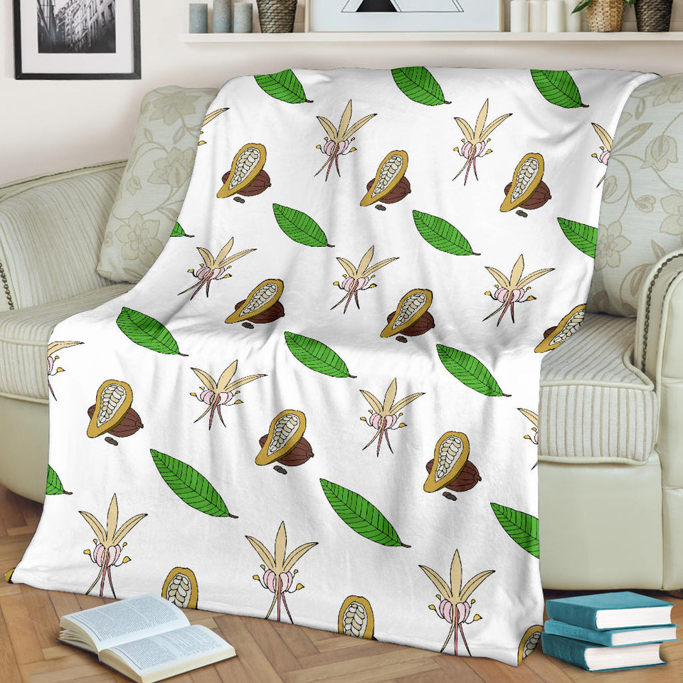 Color Hand Drawn Cocoa Pattern Premium Blanket