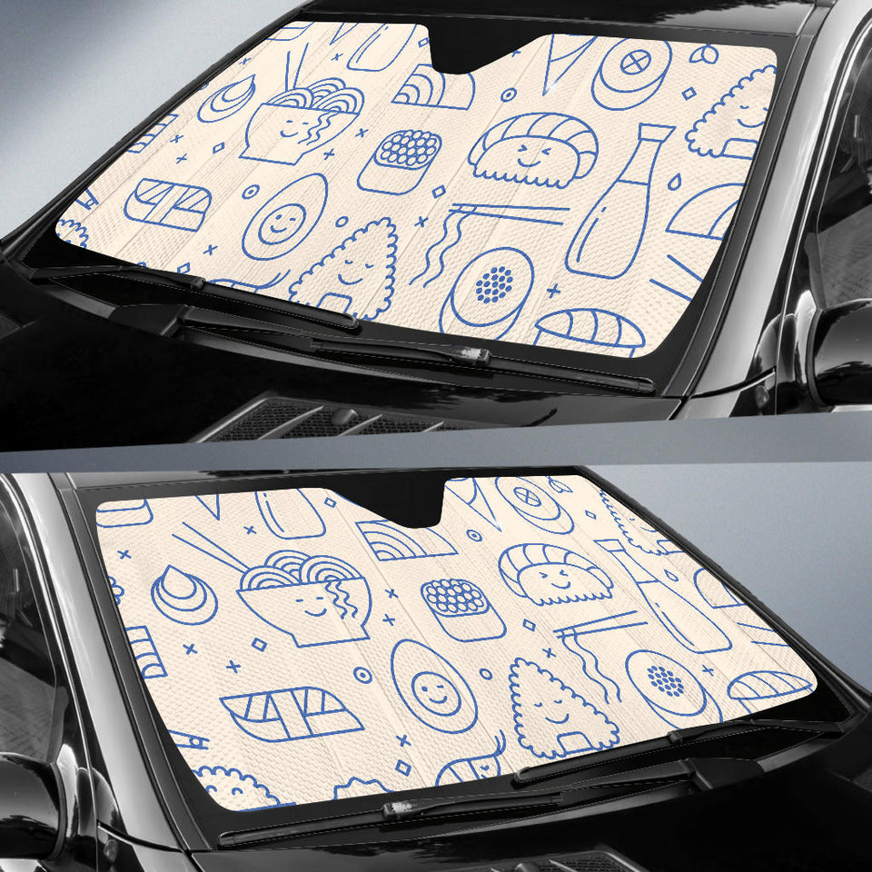 Cute Sushi Icon Pattern Car Sun Shade