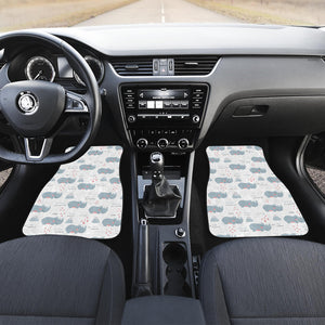 Cute Rhino Heart Pattern Front Car Mats