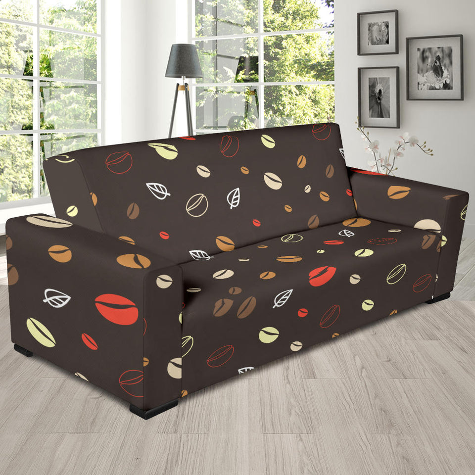 Coffee Bean Leave Pattern Sofa Slipcover