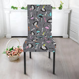 Ostrich Pattern Print Design 01 Dining Chair Slipcover