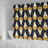 French Fries Dark Background Shower Curtain Fulfilled In US