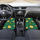 Durian Pattern Green Background Front And Back Car Mats